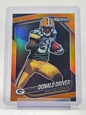 DONALD DRIVER 2025 PRIZM BLACK FOOTBALL ORANGE /49 #61 PACKERS Q5939