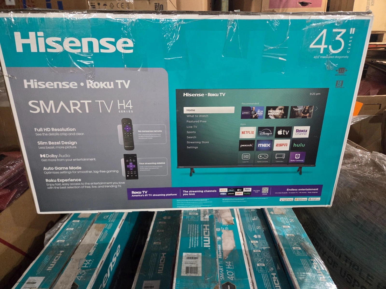 Hisense 40" 43" 50" FHD Roku Smart TV 1080P/2160P DTS Sound Gaming Mode LCD RS
