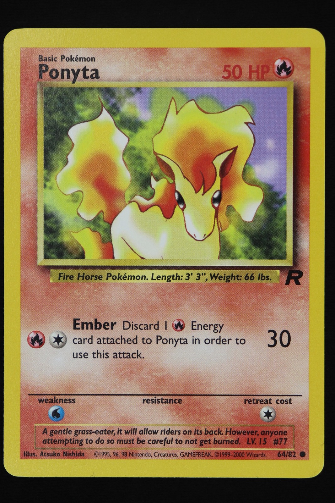Blaine's Ponyta - 64 - Gym Challenge - Pokemon Card - Near Mint