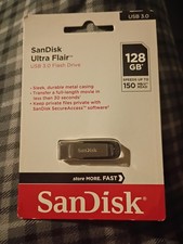 Brand New SanDisk 128GB Ultra Flair USB 3.0 Flash Drive SDCZ73-128G-A46