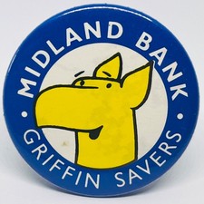Midland Bank Griffin Savers Account Vintage Badge Lapel Pin UK Money Finance