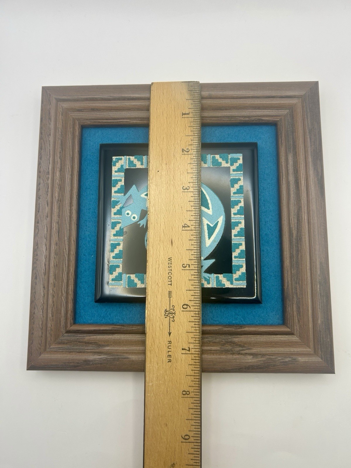 VTG Lizard Gecko Sand Art Wood Frame Artisan Albuquerque NM Tiffany ...