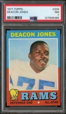 1971 Topps #209 Deacon Jones PSA 7 Rams HOF Nicely Centered *INVAJ3500