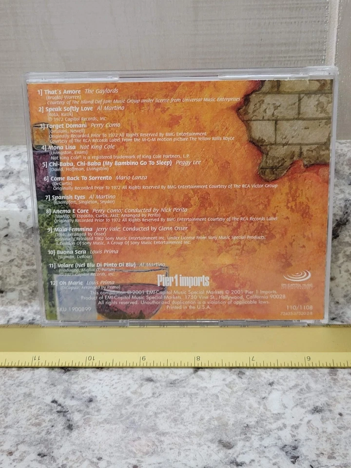 Various Artists - That's Amore CD 2001 Italian Favorites Compilation Pier 1 - Image 2 of 2