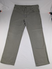 Men's 38x30 BRISTOL BLUES VTG 80s Olive Green Denim Jeans Made In USA