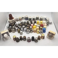 Vintage Lot of 70 Sewing Thimbles Mixed Materials and Sizes England USA PB83