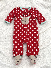 Carter's Christmas Reindeer Fleece Footed Sleeper - Baby Girl 3mo
