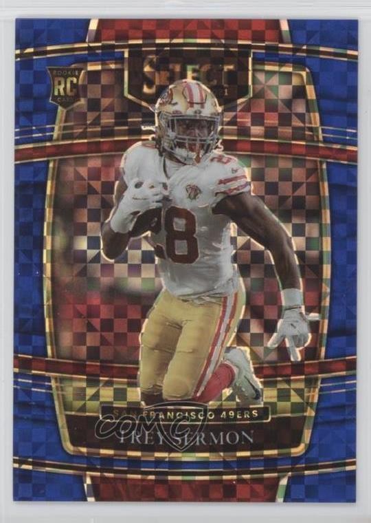 2021 Panini Select Concourse Blue Prizm 16/199 Trey Sermon #68 Rookie RC s3g