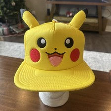 Pokemon Pikachu 3D Ears Cap Adjustable Youth Adult Snapback Hat Nintendo New