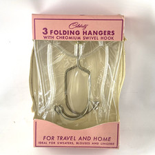 Vintage 1959 Celebrity Clear Swivel Hook Folding Hangers Sealed in box
