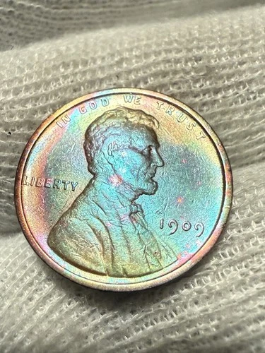 1909 VDB Philadelphia Mint Copper Lincoln Lustr AU +Wheat Cent High Grade Toned