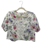 VTG Victoria Secret Gold Label Floral Lace Blouse Womens M