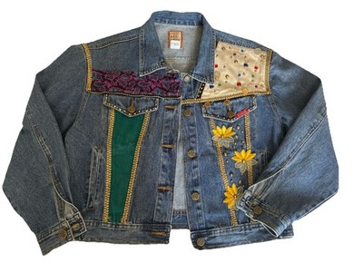 Vintage Mavis Denim Appliqué Jean Jacket Size M