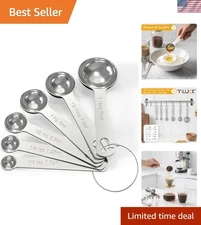 Elegant 6-Piece Stainless Steel Measuring Spoons Set with Easy Read Engravings