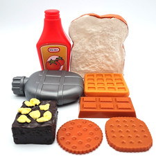 Vintage 80s 90s Little Tikes Pretend Play Food Lot Ketchup Toast Chocolate Bars