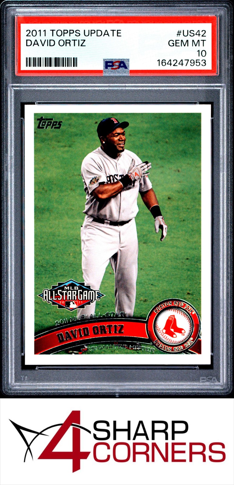 2011 TOPPS UPDATE #US42 DAVID ORTIZ RED SOX HOF PSA 10