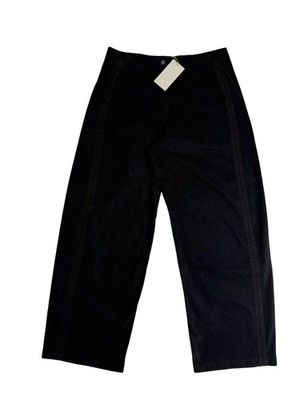 Poetry Wide Leg Pants Sz 12 High Rise Black Minimalist Quiet Luxury Capsule NEW