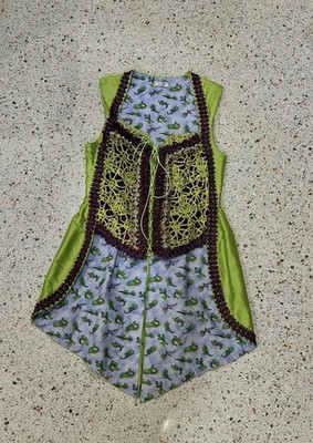Green Renaissance Style Beaded Corset Vest
