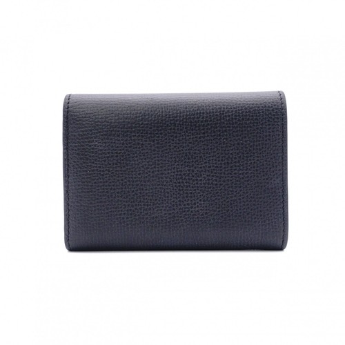 LOEWE Vertical Wallet Anagram Tri-Fold Wallet Leather Black Silver Hardware - Picture 2 of 10
