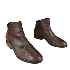 Cole Haan Botín 8B Mujer Elion Marrón Cuero Gamuza Botín Cremallera Trasera Grand OS