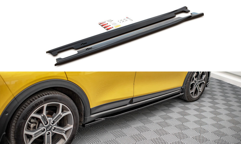 Rajouts bas de caisse Kia XCeed Mk1 Maxton en ABS aérodynamique brillant