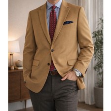 Jos. A. Bank Gordon Blazer Men 100 Cashmere Jacket Sport Coat Light Brown 42 L