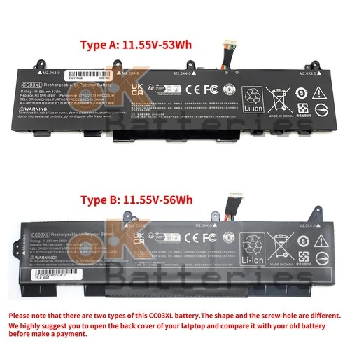 NEW CC03XL Battery for HP EliteBook 830 835 840 845 850 855 G7 G8 L78555-005