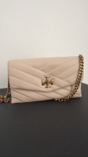 Tory Burch Cream Quilted Leather Chain Crossb...