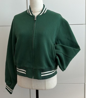 Kurz Grün Baseball Jacke Gras Grün L College Jacke Fester Dicker Jersey Boutique