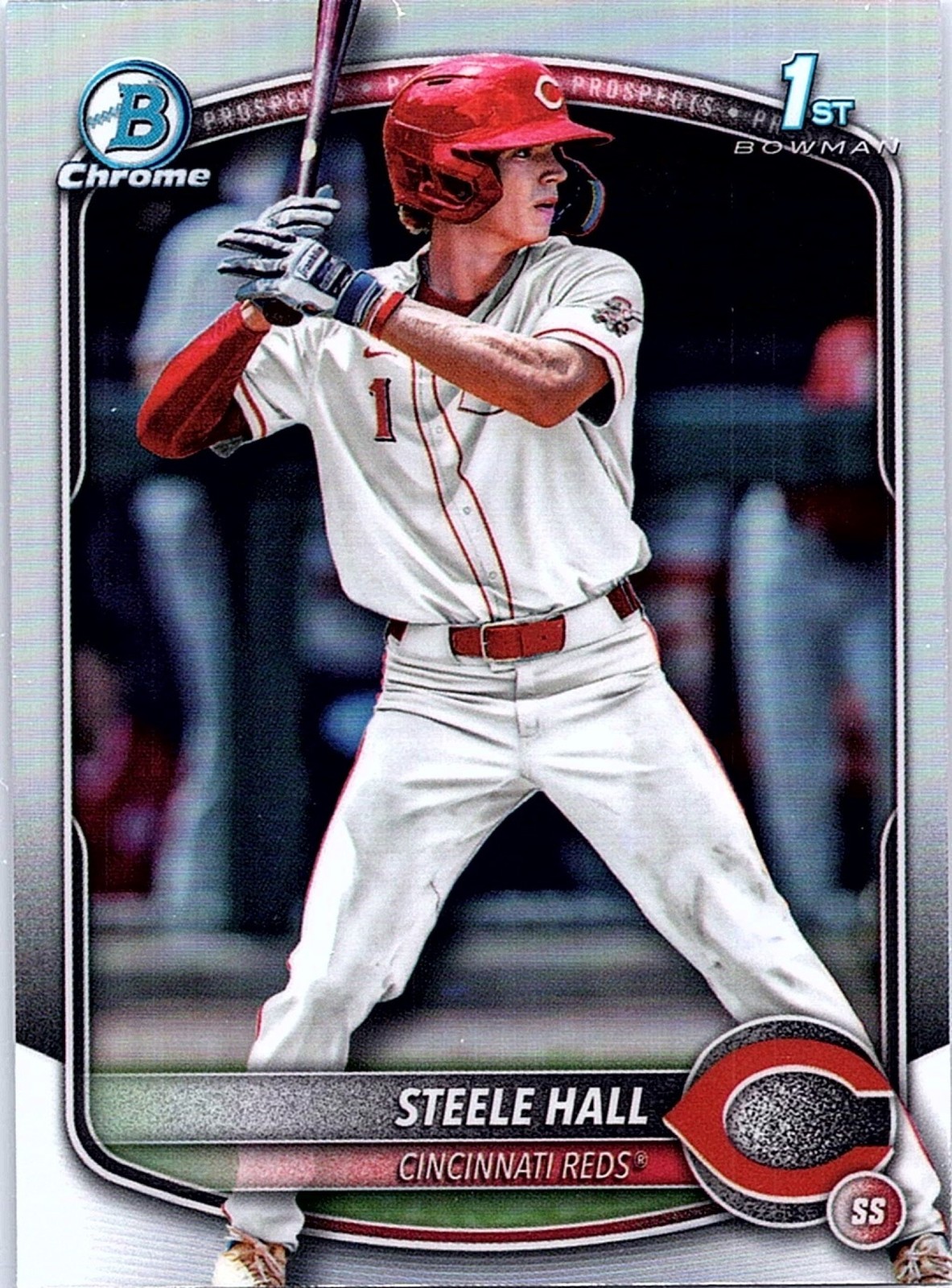 2025 Bowman Draft STEELE HALL #BDC-20 Chrome Refractor 1st Prospect Reds