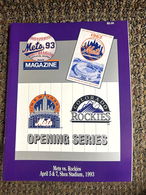 COLORADO ROCKIES inaugural baseball program 1993 scorecard magazine Shea Stadium