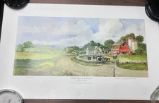 1996 Land O' Lakes farm dairy barn cows print by Roger Lundquist Lim. #349/1500