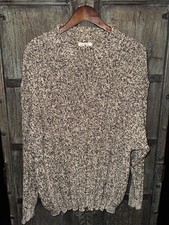 Vintage 90s J. Crew Oarsman Chunky Rollneck Sweater in Burgundy/White XL