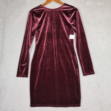 Cara Santana x Nine West Dress Womens Medium Maroon Velvet Textured Cocktail NWT