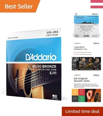 D'addario 80/20 Bronze Saiten Light (.012-.053)    für Gitarrenspieler