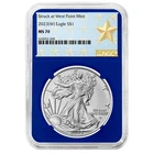 2023 (W) $1 American Silver Eagle NGC MS70 West Point Star Label Blue Core