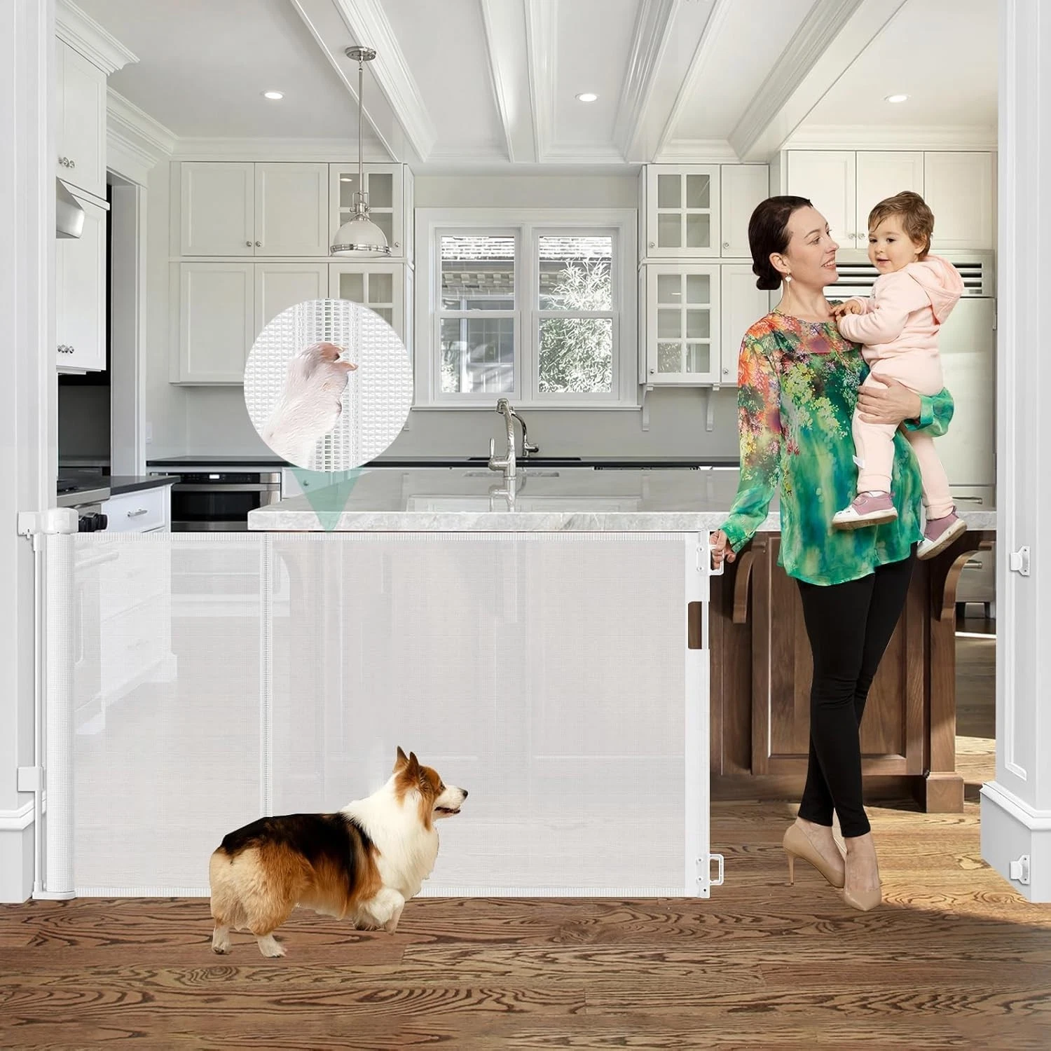 Wide Retractable Baby Gate with Reinforced Rods, 5 ft Retractable Dog Gate Indoo
Opens in a new wind