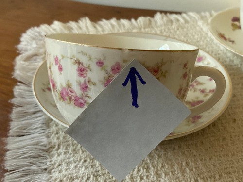 3 tazas de té/café victorianas ROSADAS o 6 oz y platillos extraños varios fabricantes - Imagen 7 de 17