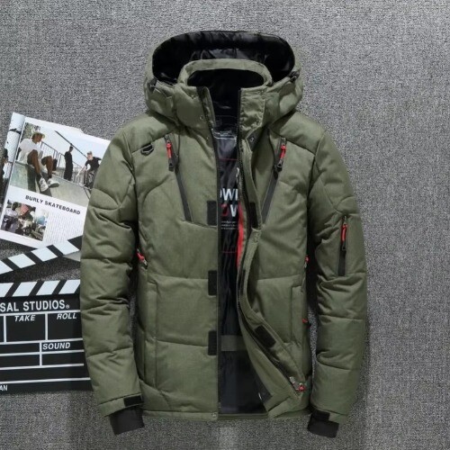 Top Men Jacket White Duck Down Parka Goose Feather Winter Coat