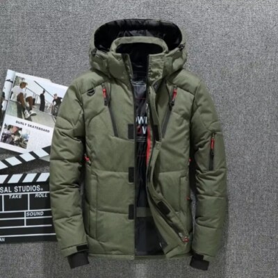 Top Men Jacket White Duck Down Parka Goose Feather Winter