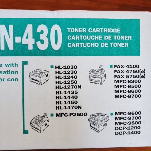 Brother TN-430 Toner Cartridge HL-1030 HL-1435 MFC-8300 MFC-9700 Genuine - Picture 6 of 6