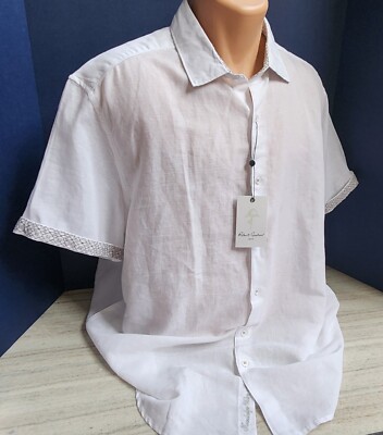 NWT ROBERT GRAHAM Lightweight Mens Linen Blend BORSI Button Down Shirt 2XL HTF
