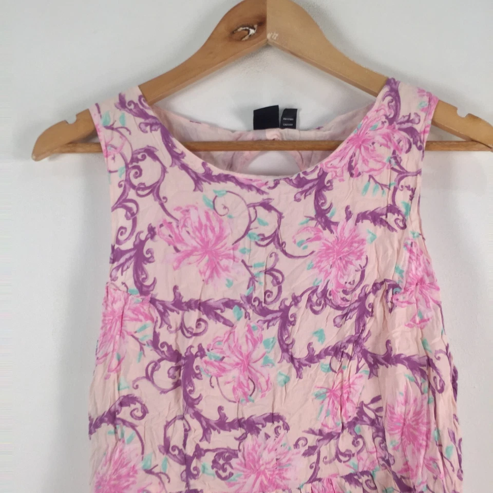 Vestido mujer Insight talla 12 ajuste acampanado rosa floral sin mangas cremallera rayón 070257 Foto 2 de 4