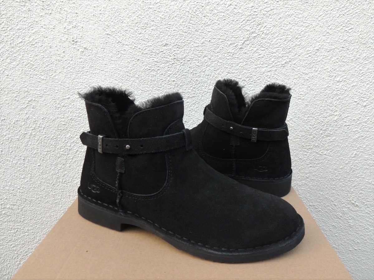 Sheepskin Ugg Elisa Size UGG Shoes Ugg Elisa Black Suede Leather