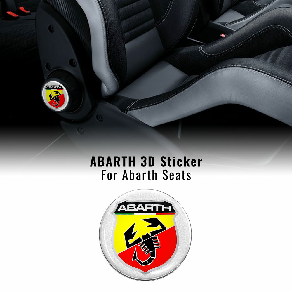 Adesivi 3D per Sedili Fiat 500 Abarth, Scudetto, Diametro 75 mm