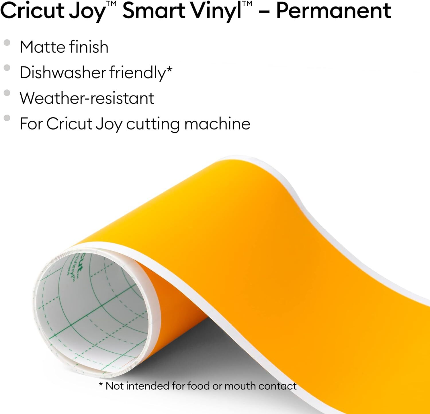 Cricut Smart Permanent Matte Vinyl (5.5in x 48in, Maize Yellow) for Joy