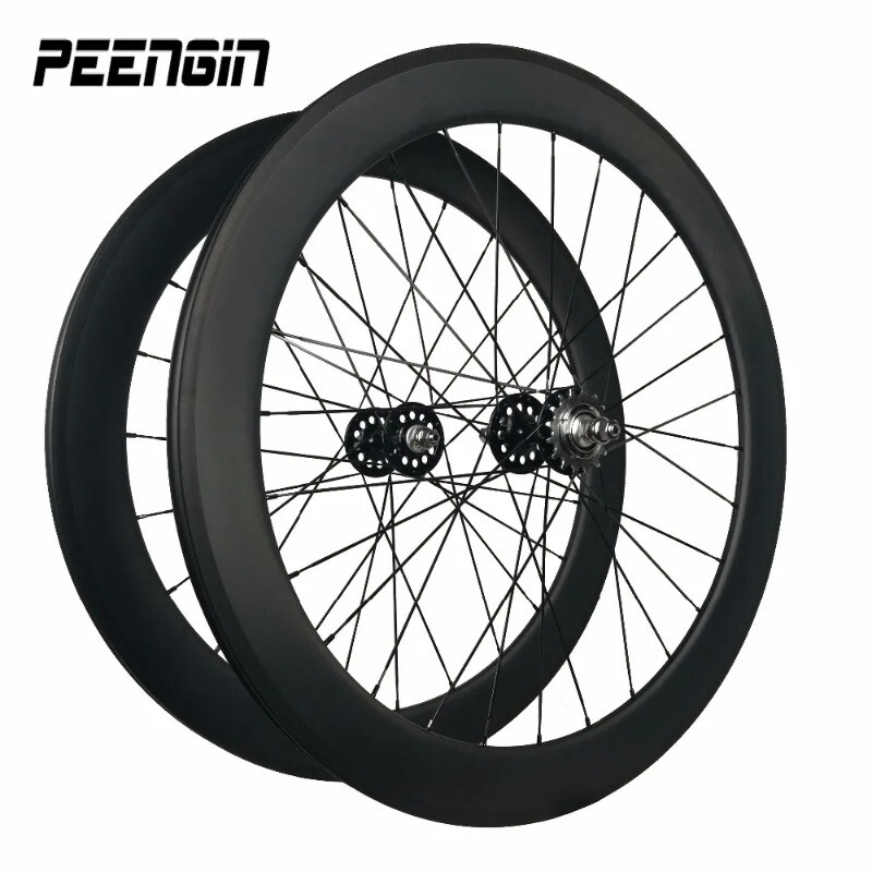 Track or Road Bike Carbon Fiber Wheelset 700C 23x60mm Clincher Bicycle Wheels
