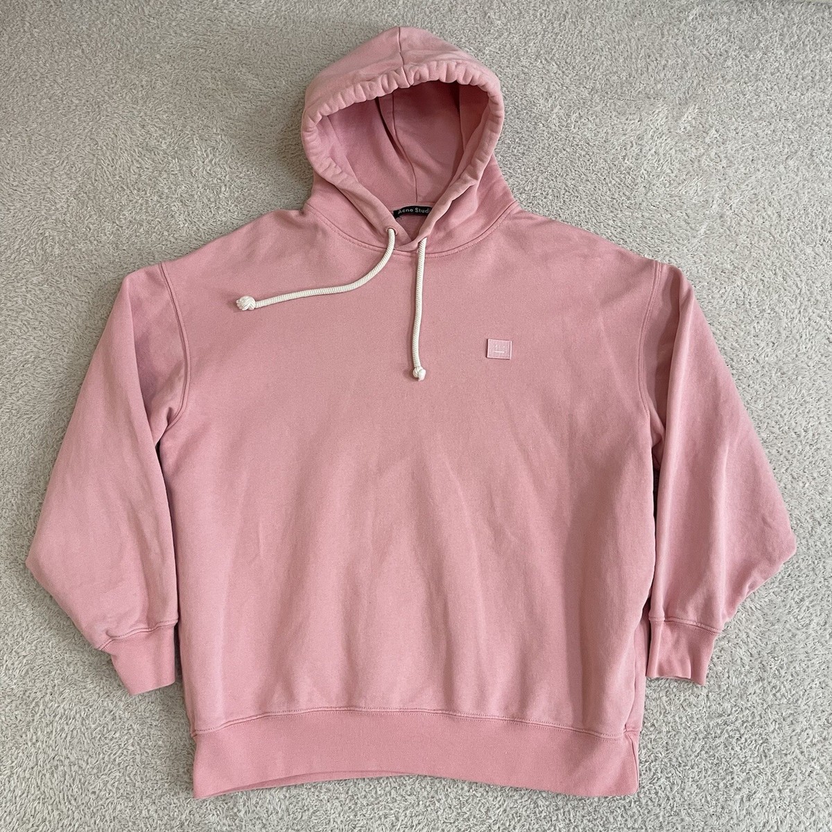 Acne Studios Hoodie Sweatshirt Mens XS Pink Ferris Face Pullover  
