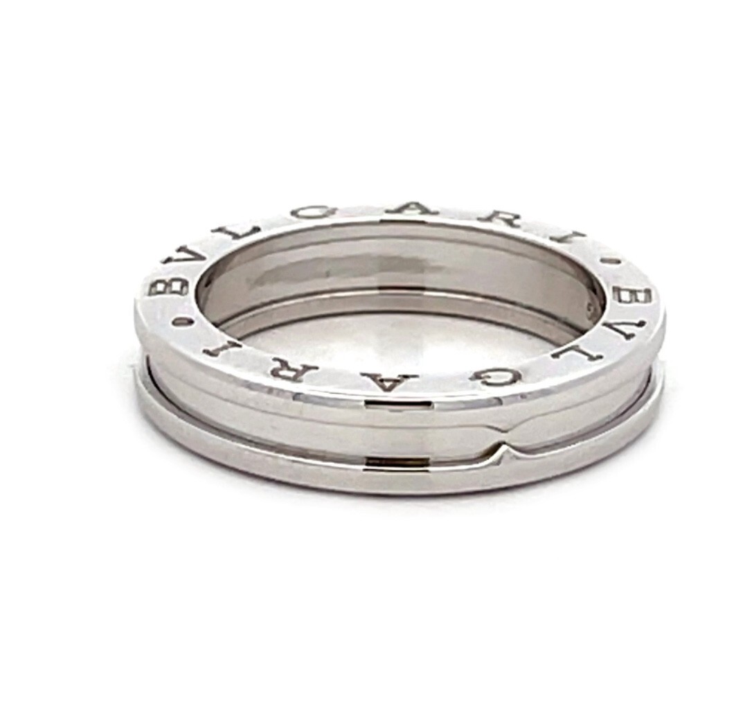 Bvlgari B. Zero1 Single Row 18k White Gold 5mm Band Ring Size 56