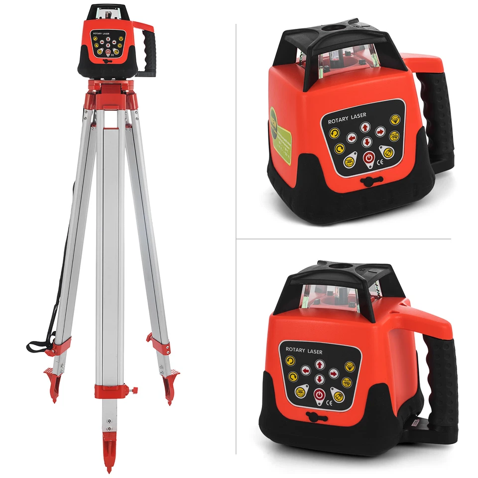 Rot Rotationslaser+Stativ+Herrscher Laser Level Kreuzlaser Baulaser 500m Auto - Bild 3 von 4